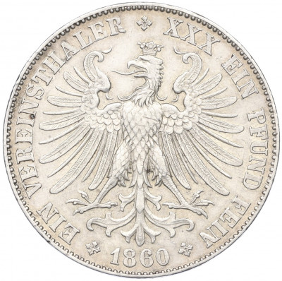 1 талер 1860 года Франкфурт