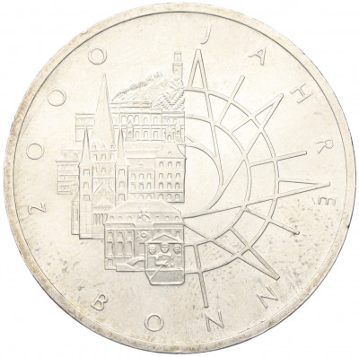 10 марок 1989 года Западная Германия (ФРГ) «2000 лет городу Бонн»