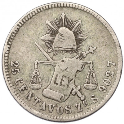 25 сентаво 1884 года Мексика