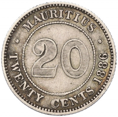 20 центов 1886 года Британский Маврикий