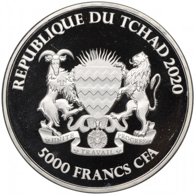 5000 франков 2020 года Чад «Мандала — Бегемот»
