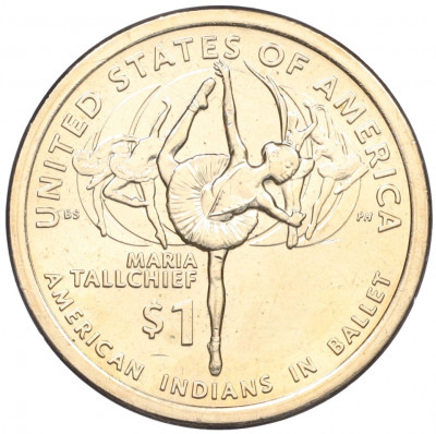 1 доллар 2023 года P США «Коренные Американцы — Мария Толчиф и американские индейцы в балете»