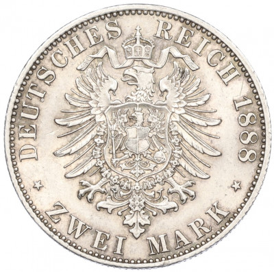 2 марки 1888 года А Германия (Пруссия)