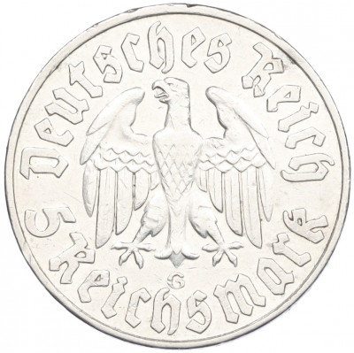 5 рейхсмарок 1933 года G Германия «450 лет со дня рождения Мартина Лютера»