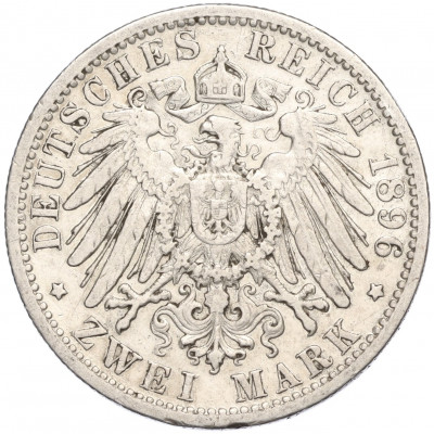 2 марки 1896 года F Германия (Вюртемберг)