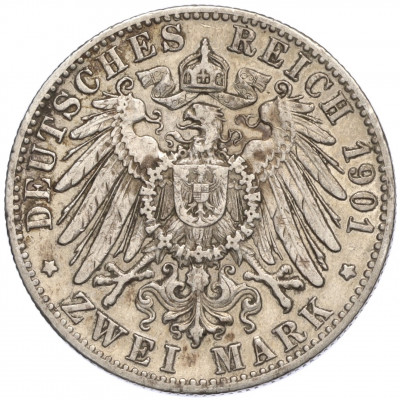 2 марки 1901 года F Германия (Вюртемберг)