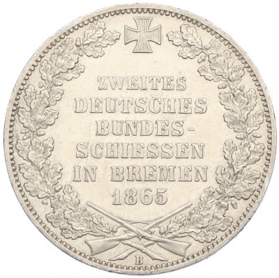 1 талер 1865 года Бремен «Второй немецкий стрелковый фестиваль»