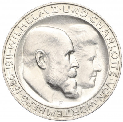 3 марки 1911 года Германия (Вюртемберг) «25 лет свадьбе Вильгельма II и Шарлотты»