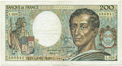 200 франков 1985 года Франция