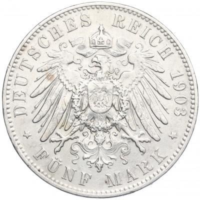 5 марок 1903 года Е Германия (Саксония)