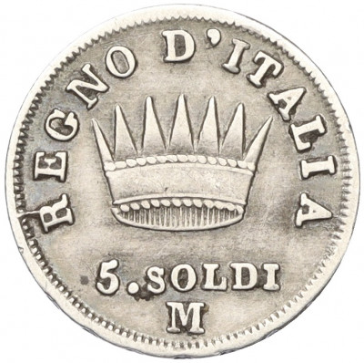 5 сольдо 1814 года Наполеоновское королевство Италия