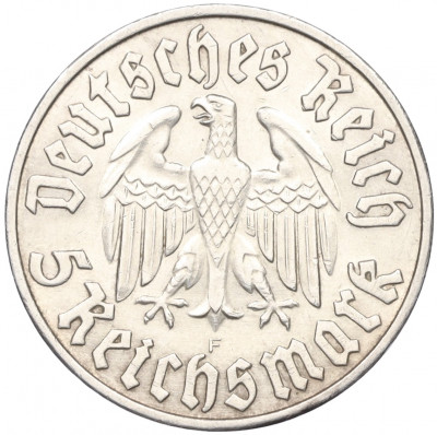 5 рейхсмарок 1933 года F Германия «450 лет со дня рождения Мартина Лютера»