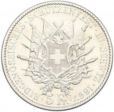 5 франков 1867 года Швейцария 