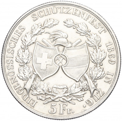 5 франков 1869 года Швейцария 