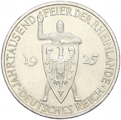 5 рейхсмарок 1925 года A Германия «Тысячелетие Рейнланда»
