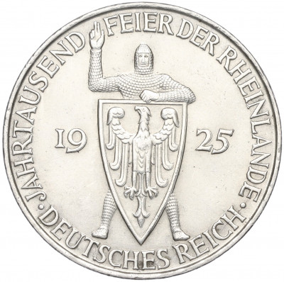 5 рейхсмарок 1925 года D Германия «Тысячелетие Рейнланда»