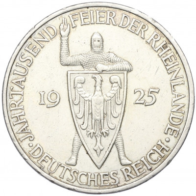 5 рейхсмарок 1925 года E Германия «Тысячелетие Рейнланда»