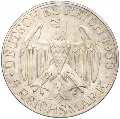 5 рейхсмарок 1930 года E Германия «Полет дирижабля Граф Цеппелин»