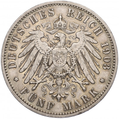 5 марок 1903 года Е Германия (Саксония)