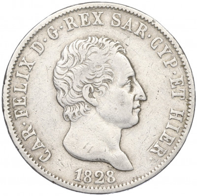 5 лир 1828 года Сардиния