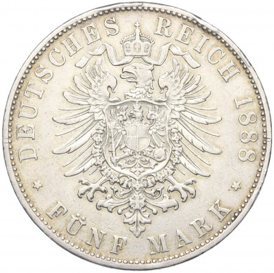 5 марок 1888 года Германия (Бавария)