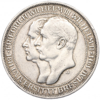 3 марки 1911 года Германия (Пруссия) «Бреславский университет»
