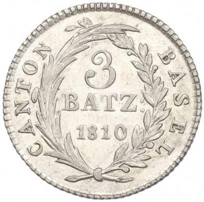 3 батцена 1810 года Швейцария - кантон Базель