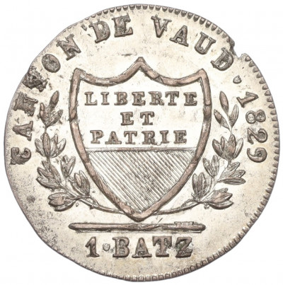 1 батцен 1829 года Швейцария - кантон Во