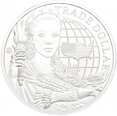 1 фунт 2023 года Остров Святой Елены «Торговый доллар США»