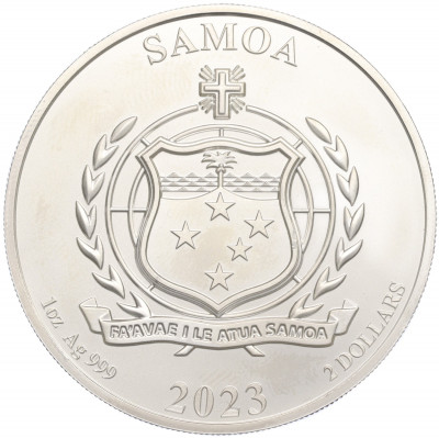 2 доллара 2023 года Самоа «Четыре стража — Алая птица»