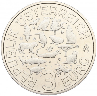 3 евро 2018 года Австрия «Животные со всего мира — Акула»