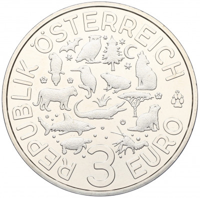 3 евро 2019 года Австрия « Животные со всего мира — Речной рак»