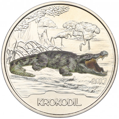 3 евро 2017 года Австрия «Животные со всего мира — Крокодил»