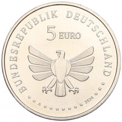 5 евро 2024 года А Германия «Чудесный мир насекомых — Зеленый кузнечик»