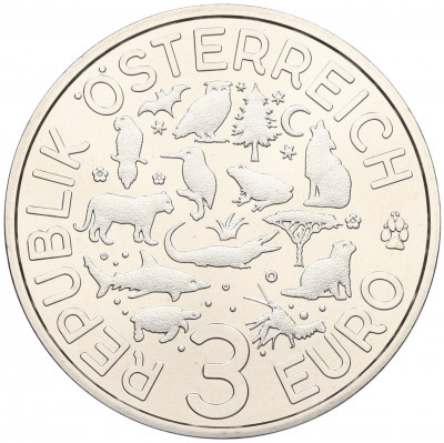 3 евро 2019 года Австрия «Животные со всего мира — Черепаха»