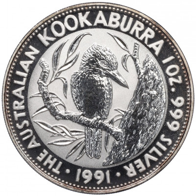5 долларов 1991 года Австралия «Австралийская Кукабара»