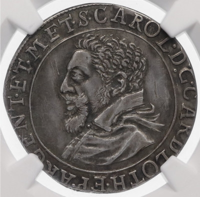 1 тестон 1593-1607 года Страсбург- в слабе NGC (CLIPPED)