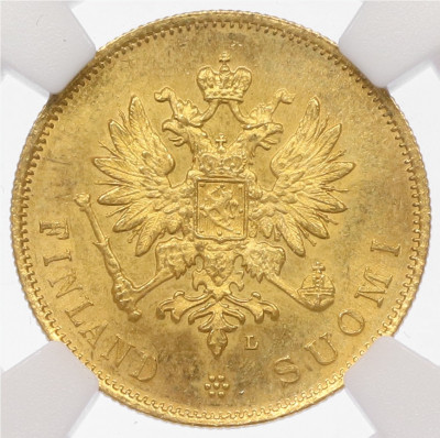 10 марок 1913 года Русская Финляндия - в слабе NGC (MS65)