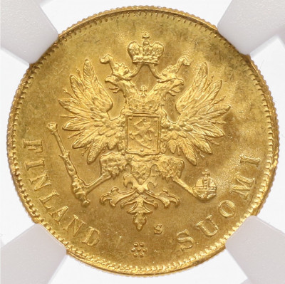 10 марок 1913 года Русская Финляндия - в слабе NGC (MS67)