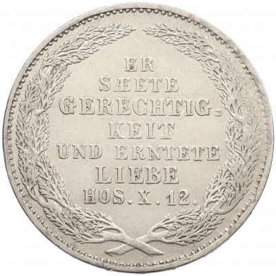 1/6 талера 1854 года Саксония «Смерть Короля Фридриха Августа II»