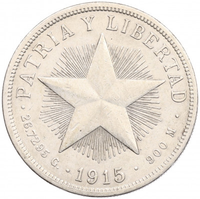 1 песо 1915 года Куба