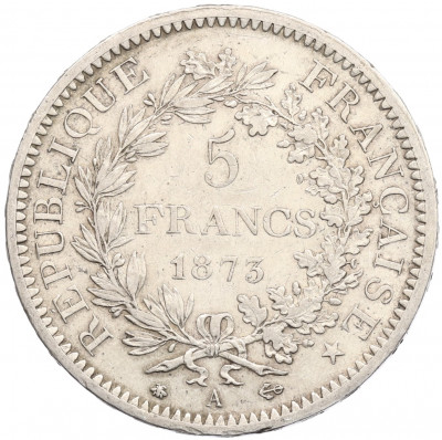 5 франков 1873 года А Франция