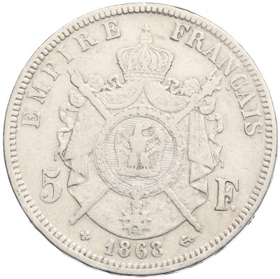 5 франков 1868 года BB Франция
