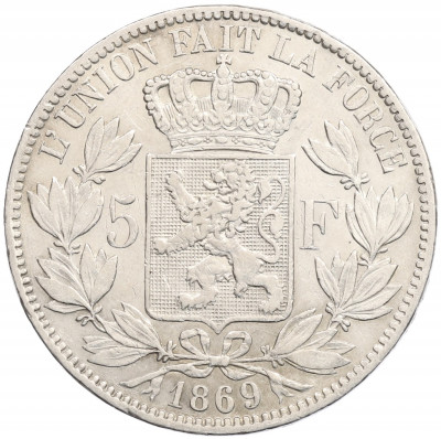 5 франков 1869 года Бельгия