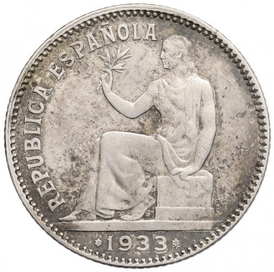 1 песета 1933 года Испания