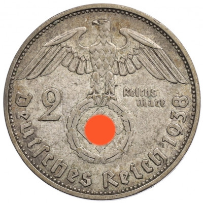 2 рейхсмарки 1938 года J Германия