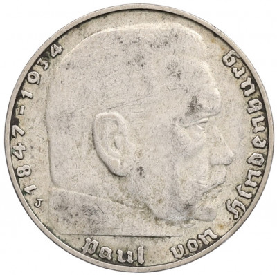 2 рейхсмарки 1938 года J Германия