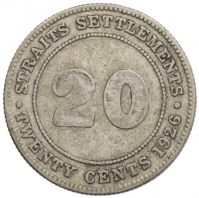 20 центов 1926 года Стрейтс Сетлментс