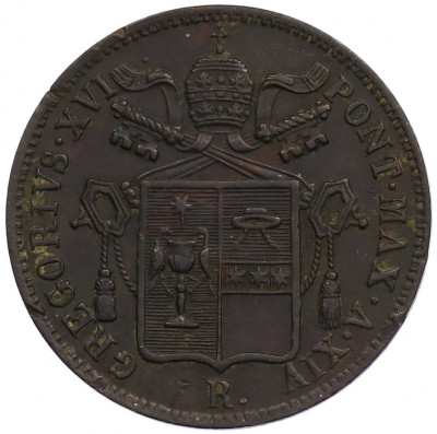 1 байокко 1844 года Папская область