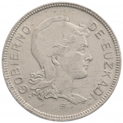 2 песеты 1937 года Испания (Гражданская война - Эускади)